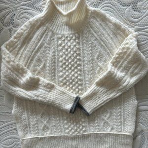 Alex Mill Camil Cable Knit Sweater in Ivory Size S